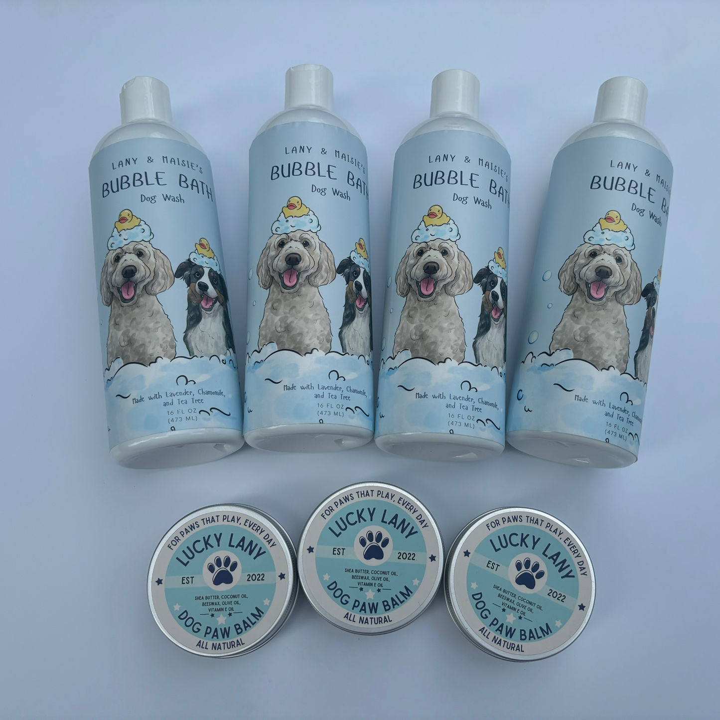 Dog Wash, Paw Balm, and Bandana Bundle