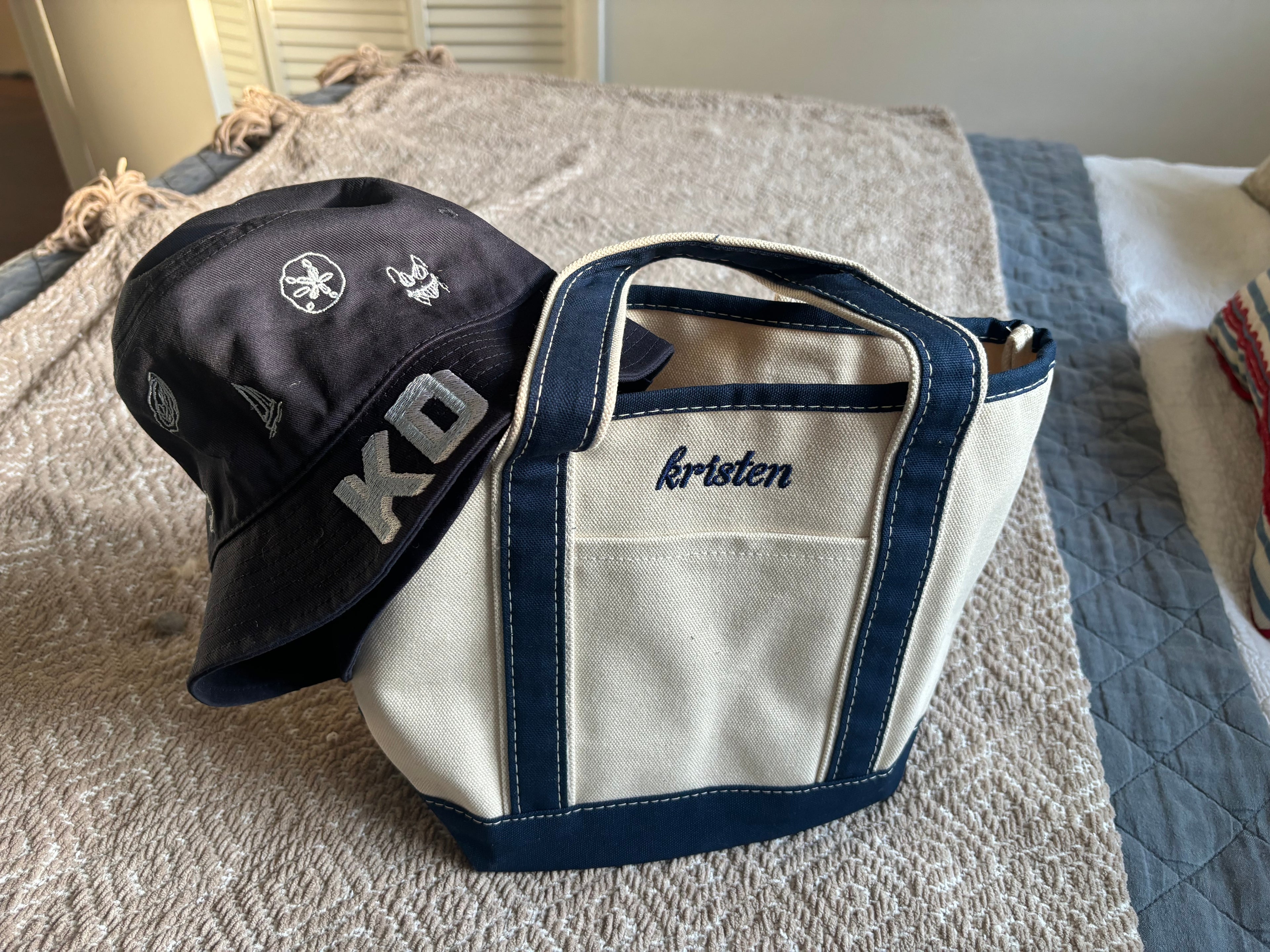 Embroidered Boat Tote